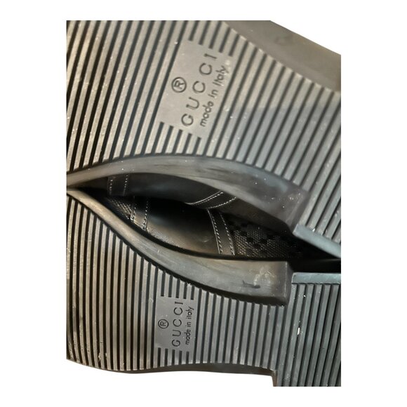 Gucci Hilary Lux Diamante Black Leather Men's Loafers 8 1/2 - Picture 4 of 4